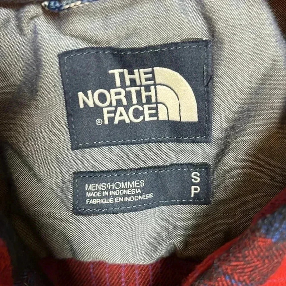 The North Face Mens Small Flannel Button Down red/blue Size S - Picture 3 of 7
